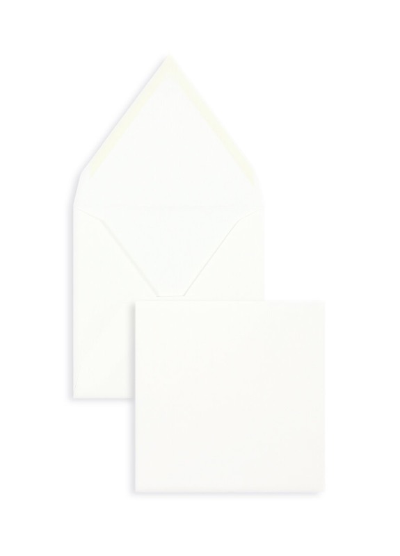 enveloppes blanc 120 x 120 mm | 135 g/m² velin | sans fenêtre | fermeture gommée | rabat pointu | 100 pièces
