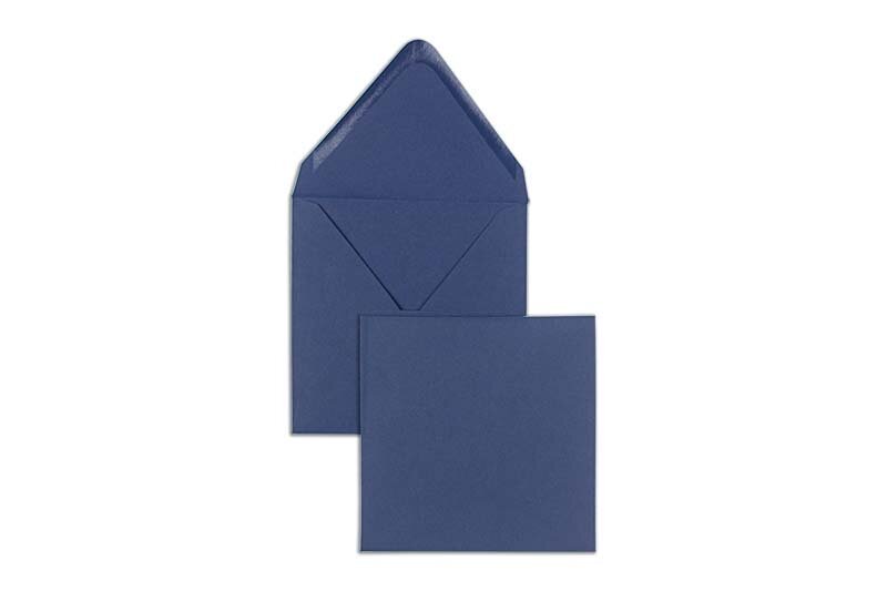 enveloppes colorées bleu (bleu nocturne) 120 x 120 mm | 120 g/m² offset | sans fenêtre | fermeture gommée | rabat pointu | 100 pièces