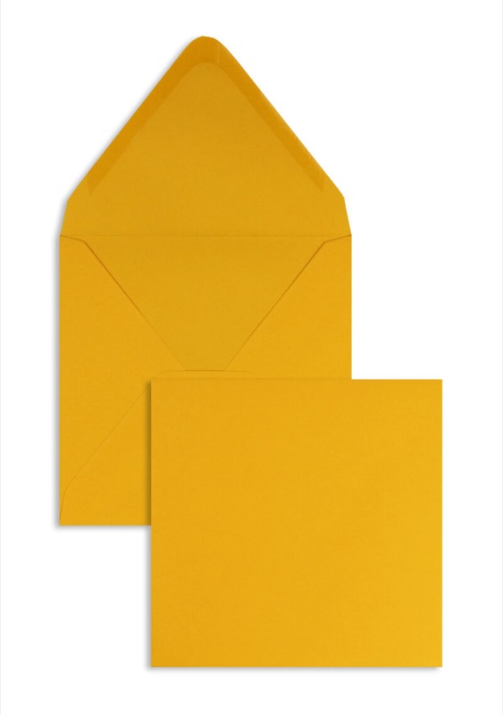 enveloppes colorées orange (orange tendre) 120 x 120 mm | 120 g/m² offset | sans fenêtre | fermeture gommée | rabat pointu | 100 pièces