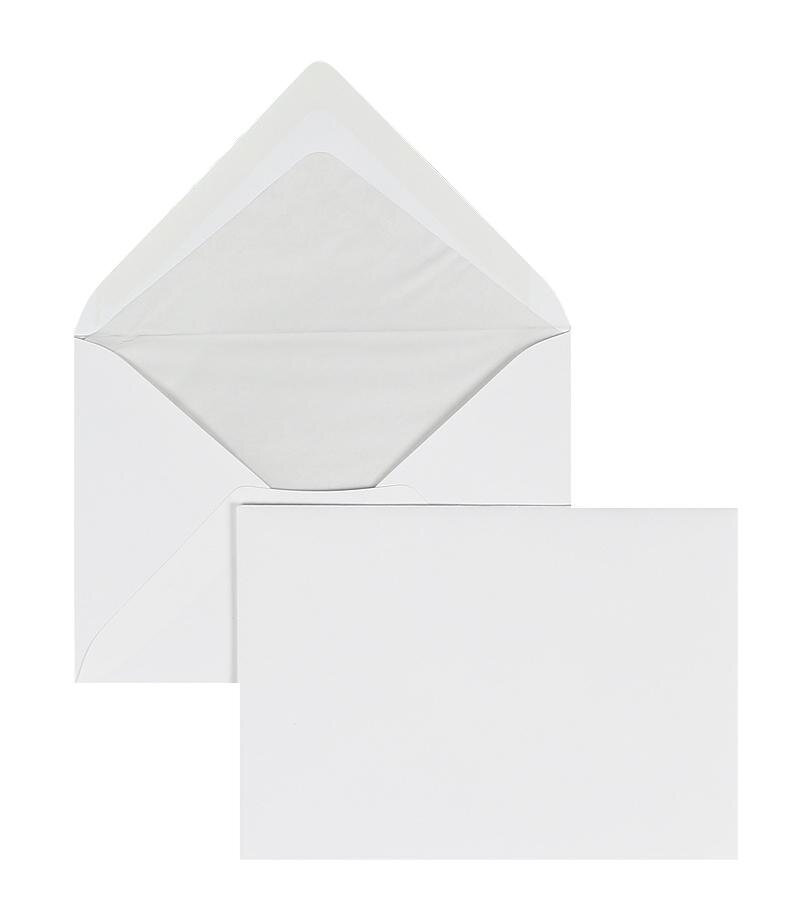 enveloppes blanc 120 x 180 mm | 110 g/m² colambo mat | sans fenêtre | fermeture gommée | rabat pointu | 100 pièces