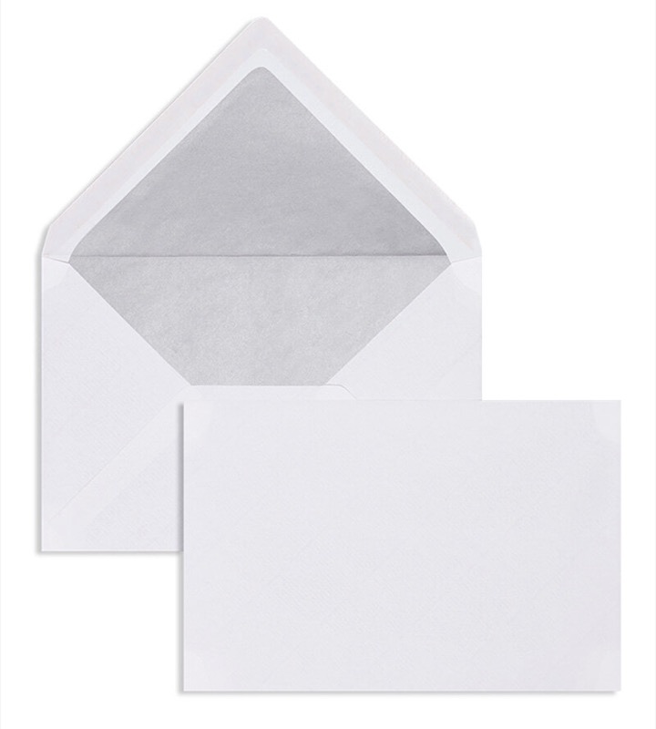 enveloppes blanc (blanc naturel) 120 x 180 mm | 100 g/m² côtelé | sans fenêtre | fermeture gommée | rabat pointu | 100 pièces