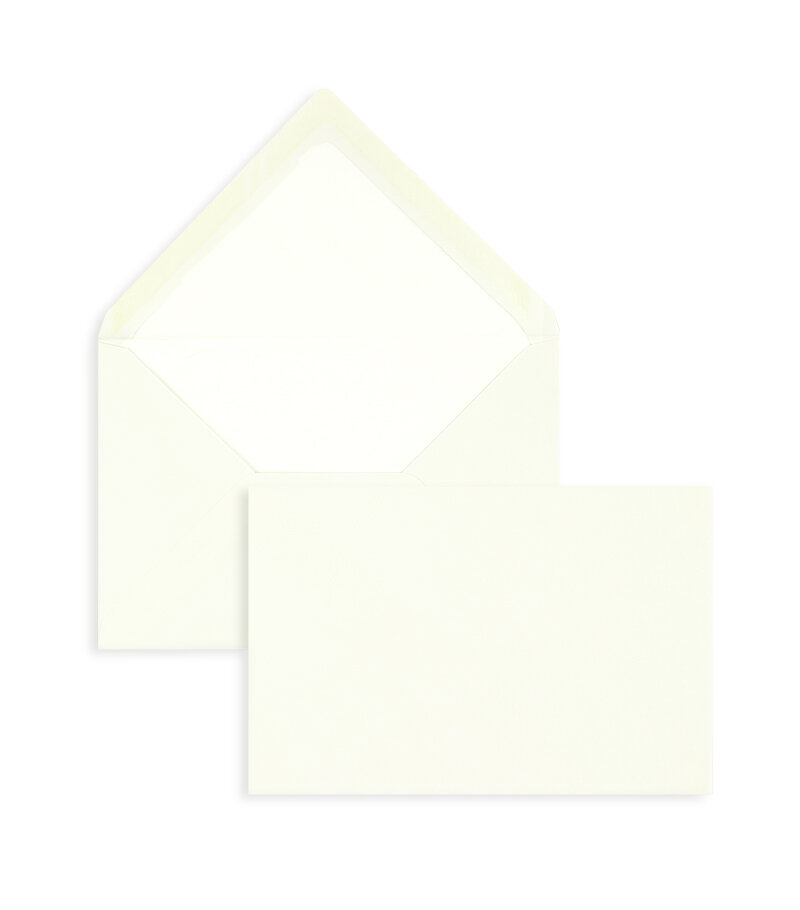 enveloppes blanc (blanc naturel) 120 x 180 mm | 120 g/m² coton | sans fenêtre | fermeture gommée | rabat pointu | 100 pièces