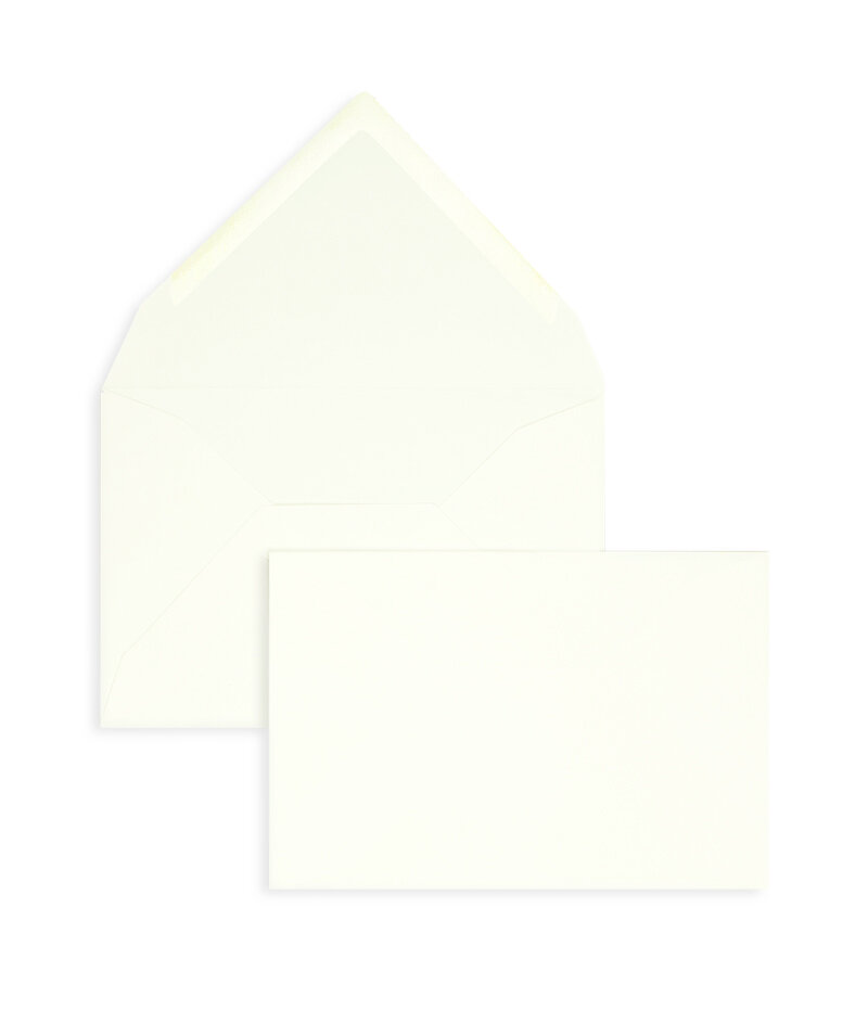 enveloppes blanc (blanc naturel) 120 x 180 mm | 120 g/m² coton | sans fenêtre | fermeture gommée | rabat pointu | 100 pièces