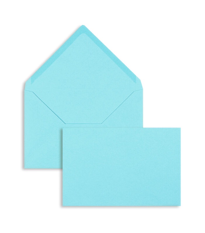 enveloppes colorées bleu (bleu arctique) 120 x 180 mm | 120 g/m² velin | sans fenêtre | fermeture gommée | rabat pointu | 100 pièces