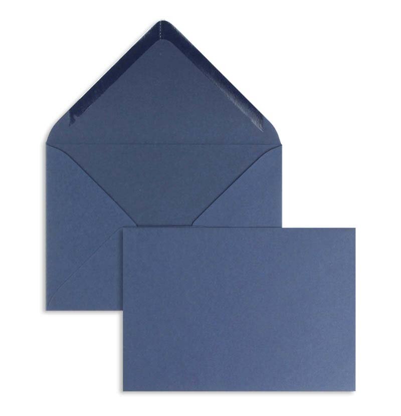 enveloppes colorées bleu (bleu nocturne) 120 x 180 mm | 120 g/m² offset | sans fenêtre | fermeture gommée | rabat pointu | 100 pièces
