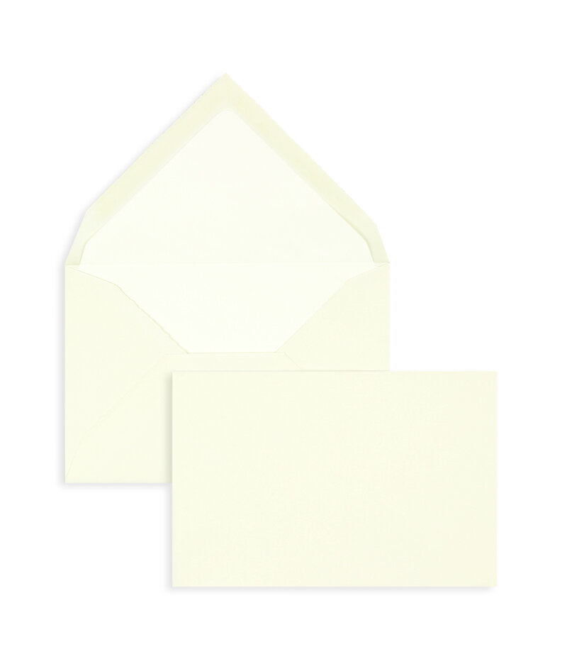 enveloppes colorées crème 120 x 180 mm | 120 g/m² bord frangeux | sans fenêtre | fermeture gommée | rabat pointu | 100 pièces