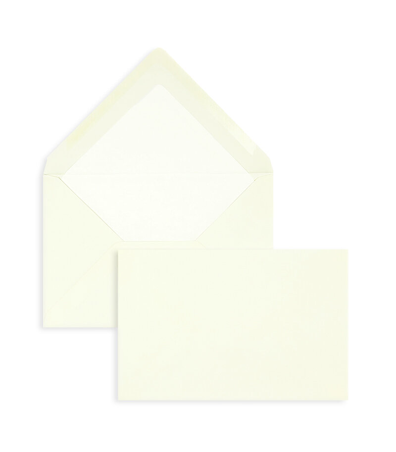 enveloppes colorées crème 120 x 180 mm | 120 g/m² velin | sans fenêtre | fermeture gommée | rabat pointu | 100 pièces