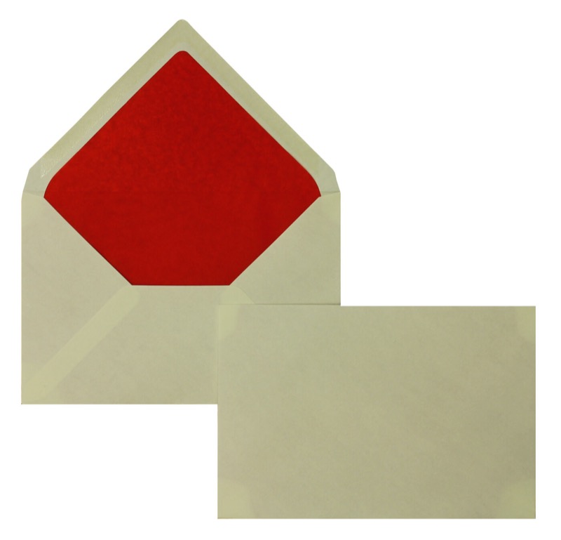 enveloppes colorées crème 120 x 180 mm | 120 g/m² velin | sans fenêtre | fermeture gommée | rabat pointu | 100 pièces