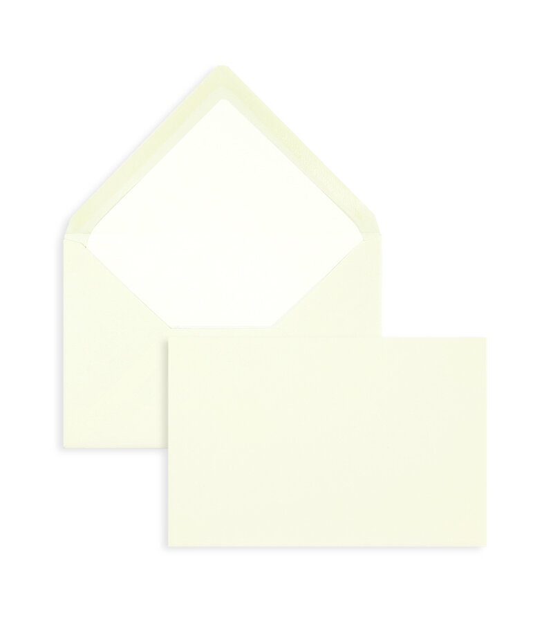 enveloppes colorées crème (blanc crème) 120 x 180 mm | 100 g/m² côtelé | sans fenêtre | fermeture gommée | rabat pointu | 100 pièces