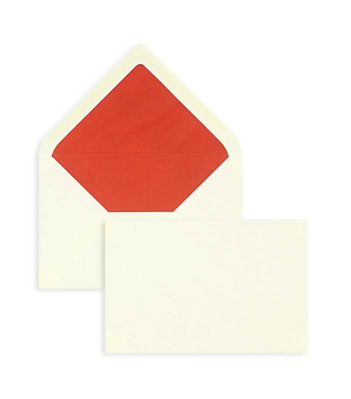 enveloppes colorées crème (blanc crème) 120 x 180 mm | 100 g/m² côtelé | sans fenêtre | fermeture gommée | rabat pointu | 100 pièces