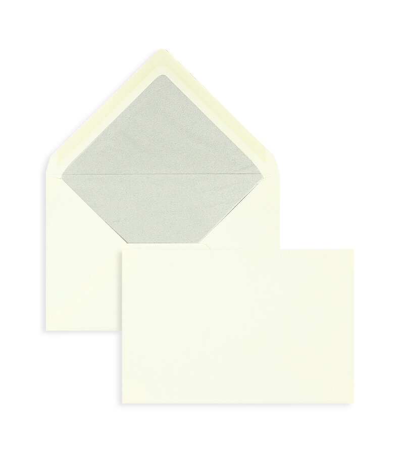 enveloppes colorées crème (blanc crème) 120 x 180 mm | 100 g/m² côtelé | sans fenêtre | fermeture gommée | rabat pointu | 100 pièces