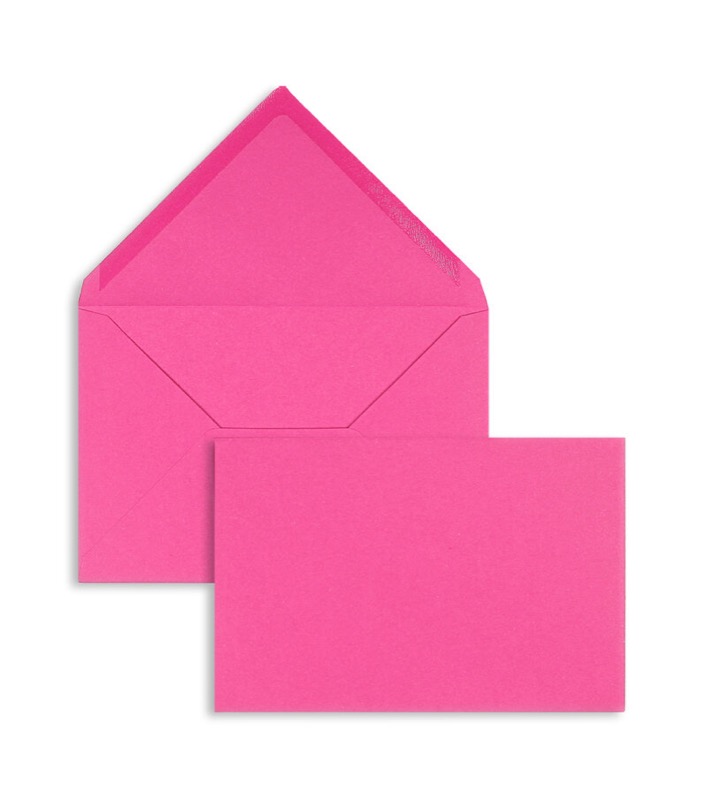 enveloppes colorées rose (rose foncé flamant) 120 x 180 mm | 120 g/m² velin | sans fenêtre | fermeture gommée | rabat pointu | 100 pièces
