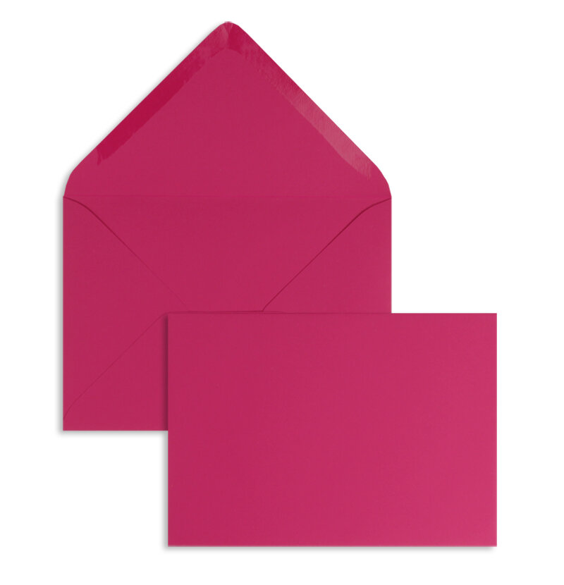 enveloppes colorées rose (rose royal) 120 x 180 mm | 135 g/m² soyeux lisse | sans fenêtre | fermeture gommée | rabat pointu | 100 pièces