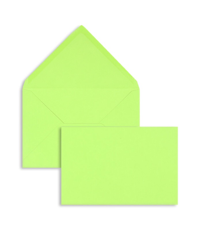 enveloppes colorées vert (vert clair) 120 x 180 mm | 120 g/m² velin | sans fenêtre | fermeture gommée | rabat pointu | 100 pièces