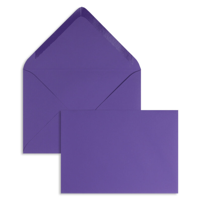 enveloppes colorées violet (lavande royale) 120 x 180 mm | 135 g/m² soyeux lisse | sans fenêtre | fermeture gommée | rabat pointu | 100 pièces