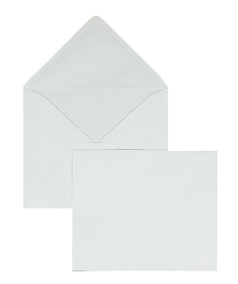 enveloppes blanc 125 x 140 mm | 100 g/m² côtelé (paperado) | sans fenêtre | fermeture gommée | rabat pointu | 100 pièces