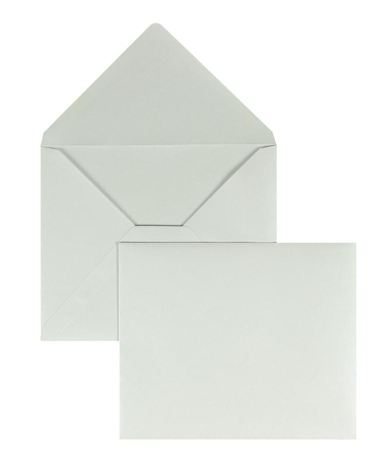enveloppes blanc (blanc brillant) 125 x 140 mm | 100 g/m² brillant (paperado) | sans fenêtre | fermeture gommée | rabat pointu | 100 pièces