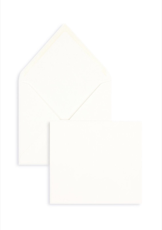 enveloppes blanc (blanc naturel) 125 x 140 mm | 120 g/m² coton | sans fenêtre | fermeture gommée | rabat pointu | 100 pièces