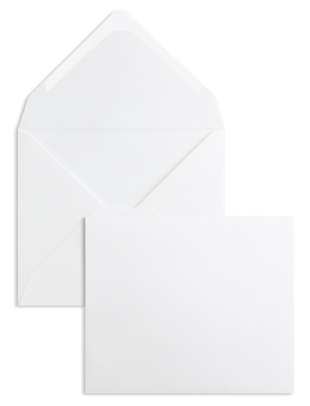 enveloppes blanc (blanc naturel) 125 x 140 mm | 135 g/m² côtelé | sans fenêtre | fermeture gommée | rabat pointu | 100 pièces