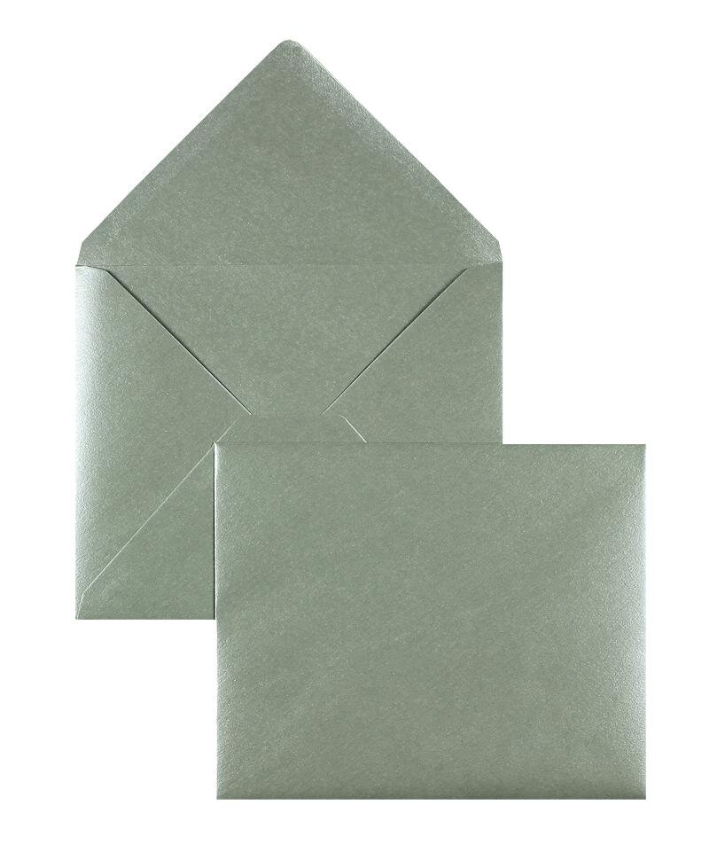 enveloppes colorées argent 125 x 140 mm | 100 g/m² offset (paperado) | sans fenêtre | fermeture gommée | rabat pointu | 100 pièces
