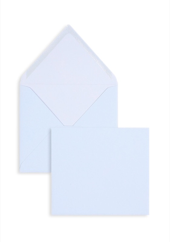 enveloppes colorées bleu 125 x 140 mm | 135 g/m² côtelé | sans fenêtre | fermeture gommée | rabat pointu | 100 pièces