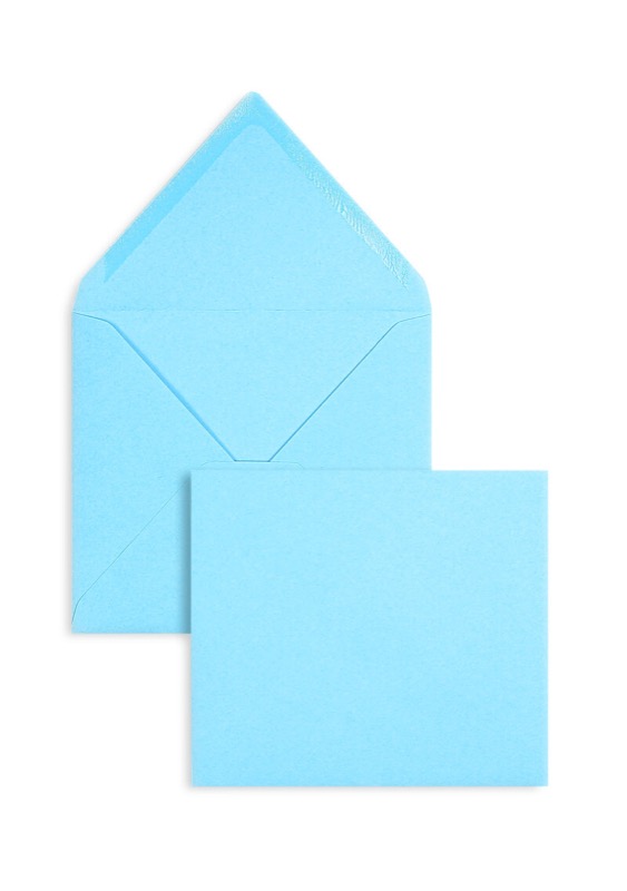 enveloppes colorées bleu (bleu arctique) 125 x 140 mm | 120 g/m² velin | sans fenêtre | fermeture gommée | rabat pointu | 100 pièces