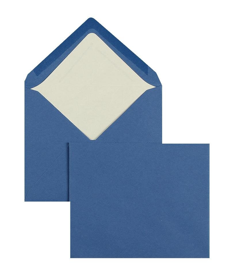 enveloppes colorées bleu (bleu dur) 125 x 140 mm | 100 g/m² côtelé (paperado) | sans fenêtre | fermeture gommée | rabat pointu | 100 pièces