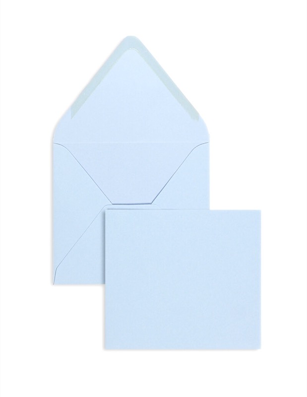 enveloppes colorées bleu (bleu tendre) 125 x 140 mm | 120 g/qm offset | sans fenêtre | fermeture gommée | rabat pointu | 100 pièces