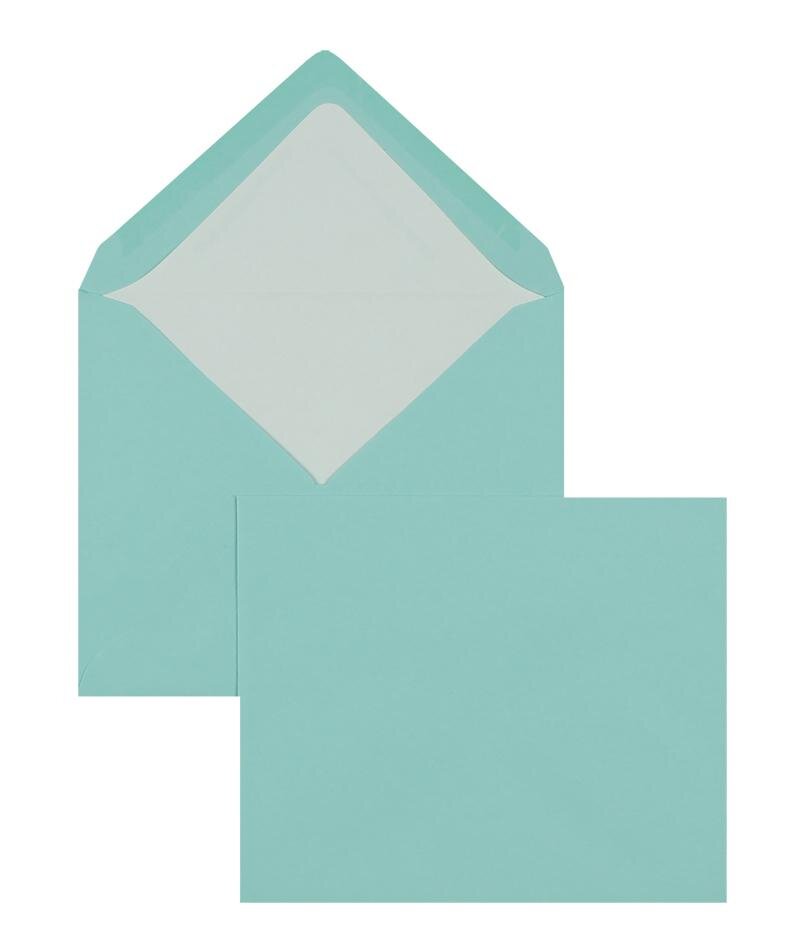 enveloppes colorées bleu (turquoise caraïbe) 125 x 140 mm | 100 g/m² côtelé (paperado) | sans fenêtre | fermeture gommée | rabat pointu | 100 pièces