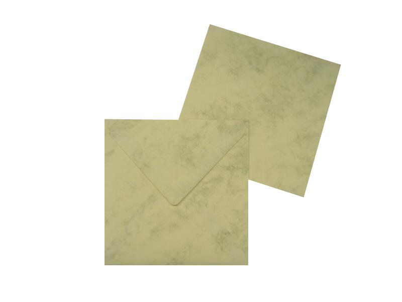 enveloppes colorées crème (chamois marbré) 125 x 140 mm | 100 g/m² offset (paperado) | sans fenêtre | fermeture gommée | rabat pointu | 100 pièces