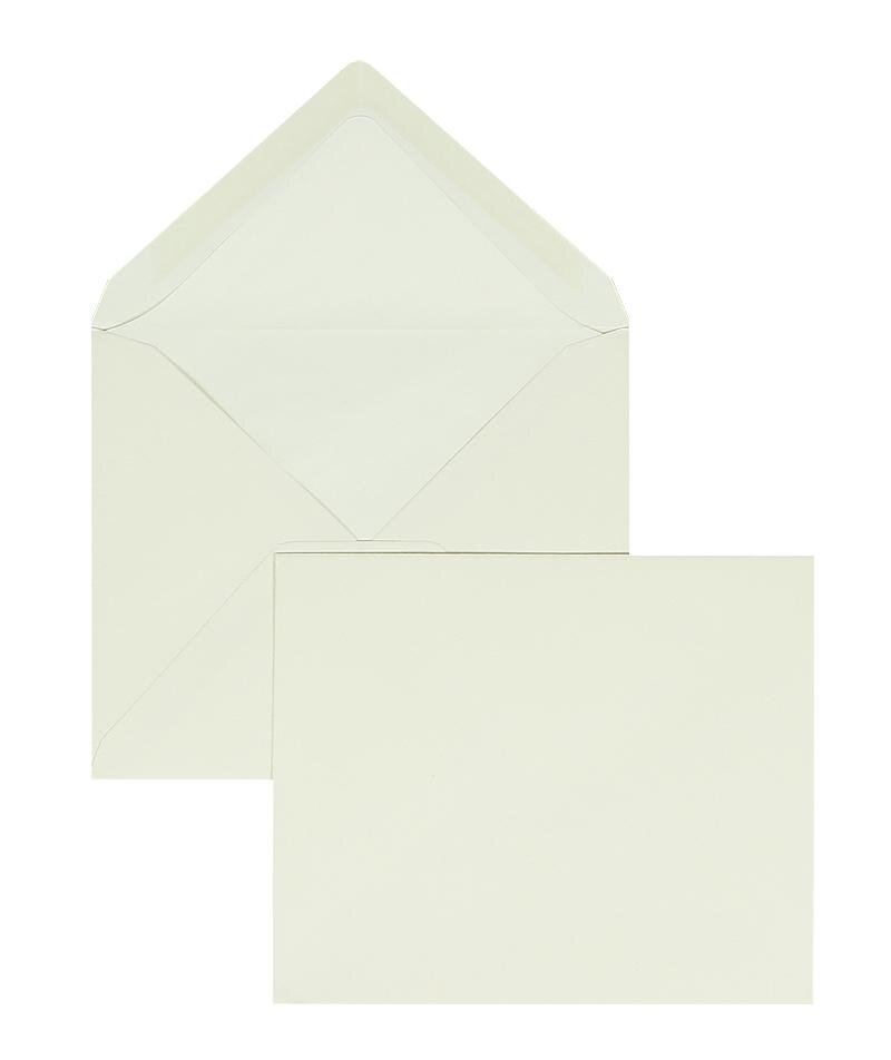 enveloppes colorées crème (ivoire clair) 125 x 140 mm | 100 g/m² côtelé (paperado) | sans fenêtre | fermeture gommée | rabat pointu | 100 pièces