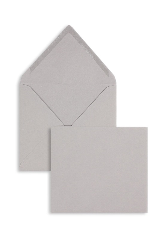 enveloppes colorées gris (ardoise) 125 x 140 mm | 120 g/m² velin | sans fenêtre | fermeture gommée | rabat pointu | 100 pièces