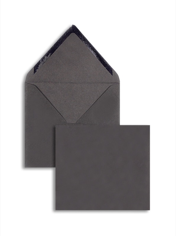 enveloppes colorées noir 125 x 140 mm | 120 g/m² velin | sans fenêtre | fermeture gommée | rabat pointu | 100 pièces