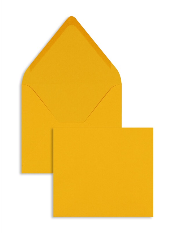 enveloppes colorées orange (orange tendre) 125 x 140 mm | 120 g/m² offset | sans fenêtre | fermeture gommée | rabat pointu | 100 pièces