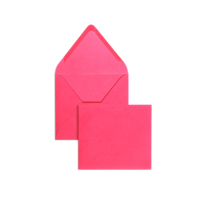 enveloppes colorées rose 125 x 140 mm | 120 g/qm offset | sans fenêtre | fermeture gommée | rabat pointu | 100 pièces