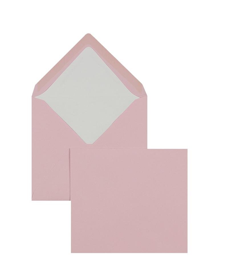 enveloppes colorées rose (rose flamant) 125 x 140 mm | 100 g/m² côtelé (paperado) | sans fenêtre | fermeture gommée | rabat pointu | 100 pièces