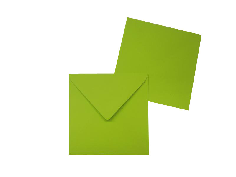 enveloppes colorées vert (vert de mai) 125 x 140 mm | 100 g/m² côtelé (paperado) | sans fenêtre | fermeture gommée | rabat pointu | 100 pièces
