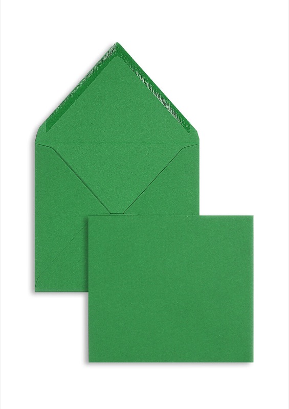 enveloppes colorées vert (vert mousse) 125 x 140 mm | 120 g/m² velin | sans fenêtre | fermeture gommée | rabat pointu | 100 pièces