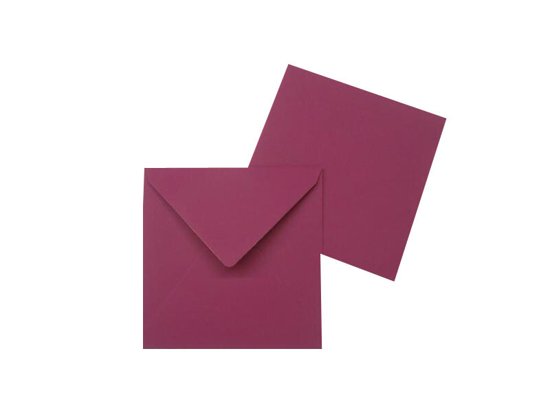 enveloppes colorées violet (amarena) 125 x 140 mm | 100 g/m² côtelé (paperado) | sans fenêtre | fermeture gommée | rabat pointu | 100 pièces