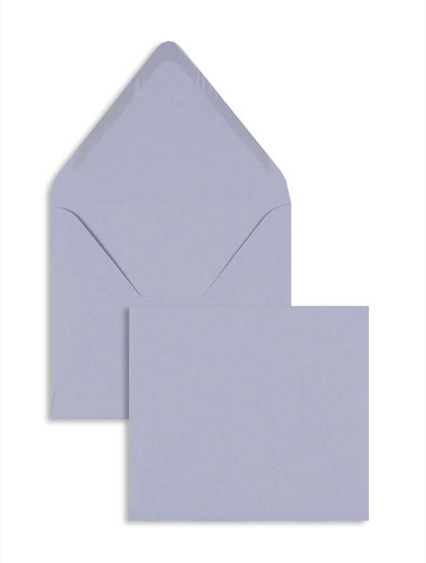 enveloppes colorées violet (lavande) 125 x 140 mm | 120 g/m² offset | sans fenêtre | fermeture gommée | rabat pointu | 100 pièces