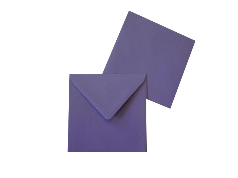 enveloppes colorées violet (lilas) 125 x 140 mm | 100 g/m² côtelé (paperado) | sans fenêtre | fermeture gommée | rabat pointu | 100 pièces