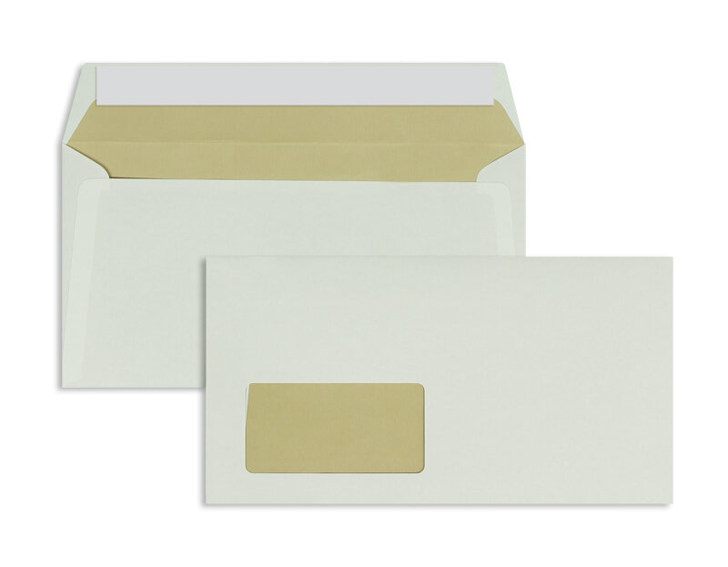 enveloppes colorées crème 125 x 235 mm | 90 g/m² biotop 3 | avec fenêtre | fermeture adhésive | rabat droit | 500 pièces