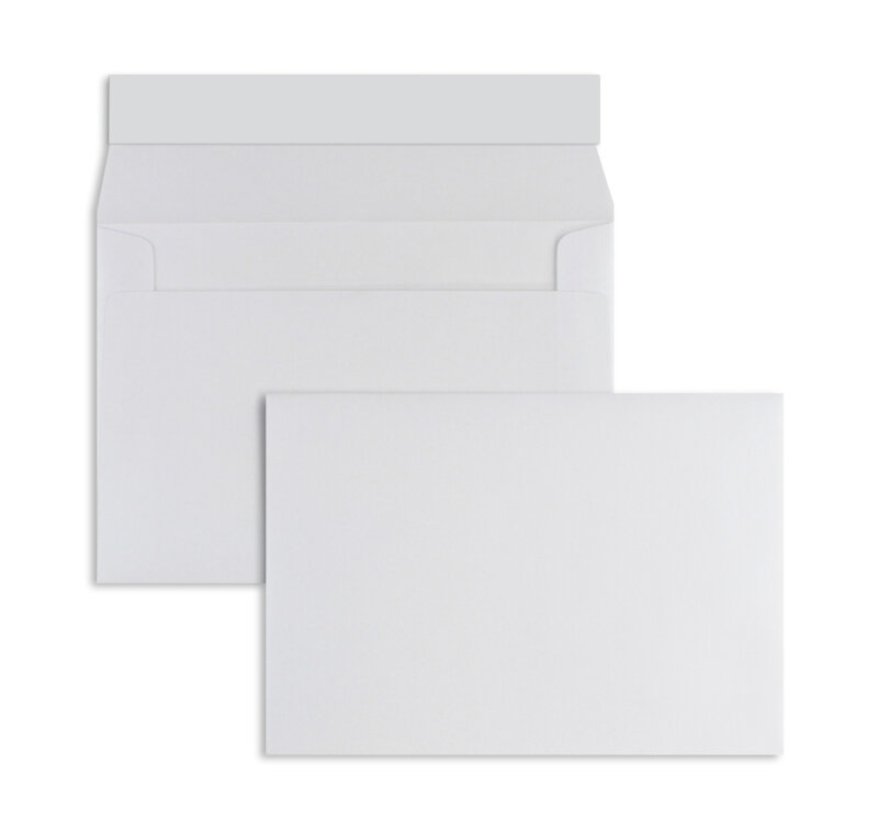 enveloppes blanc (blanc extra brillant) 126 x 181 mm | 120 g/m² brillant | sans fenêtre | fermeture adhésive | rabat droit | 100 pièces