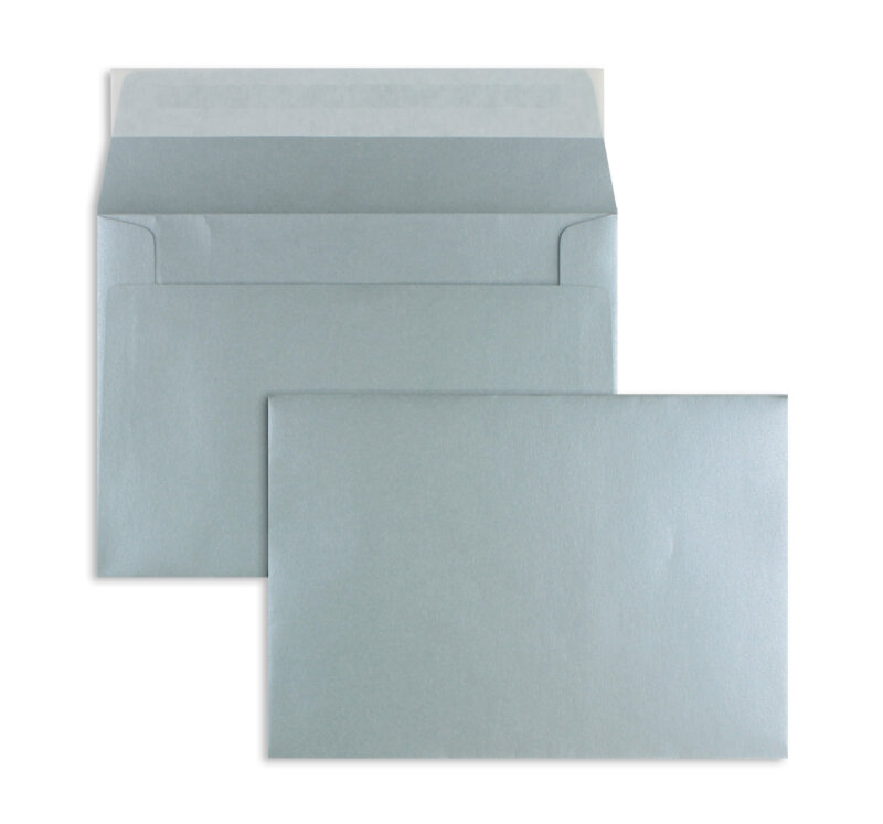 enveloppes colorées argent (argent glamoureux) 126 x 181 mm | 120 g/m² brillant | sans fenêtre | fermeture adhésive | rabat droit | 100 pièces