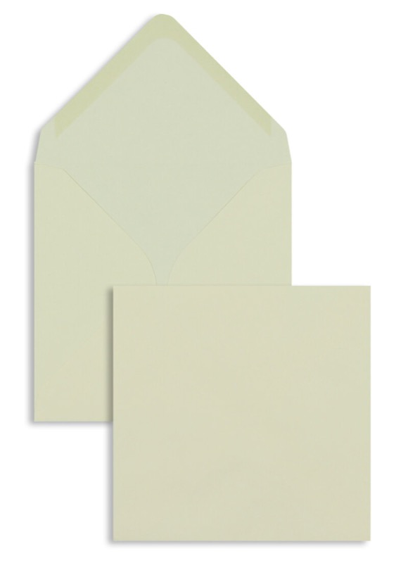 enveloppes colorées crème (biscuit) 130 x 130 mm | 100 g/m² offset | sans fenêtre | fermeture gommée | rabat pointu | 100 pièces