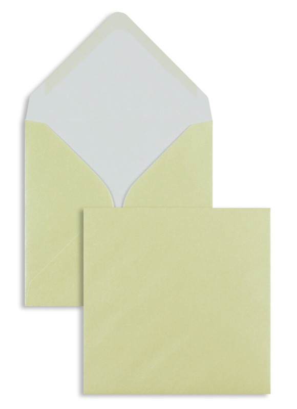 enveloppes colorées crème (champagne) 130 x 130 mm | 100 g/m² brillant | sans fenêtre | fermeture gommée | rabat pointu | 100 pièces
