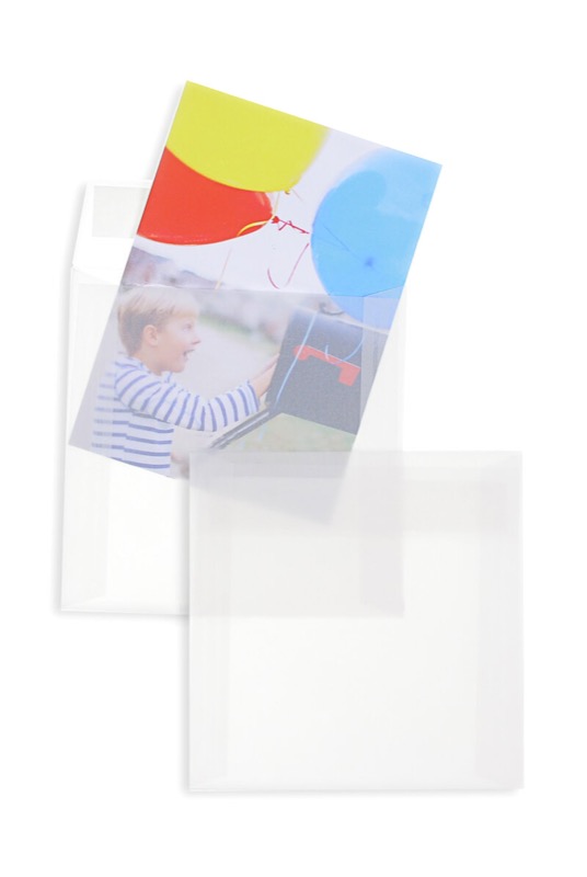 Enveloppes transparentes Blanc (Transparent blanc) 130 x 130 mm