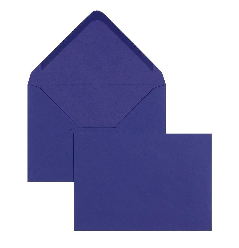 enveloppes colorées bleu (prune bleue) 133 x 184 mm | 100 g/m² offset | sans fenêtre | fermeture gommée | rabat pointu | 100 pièces
