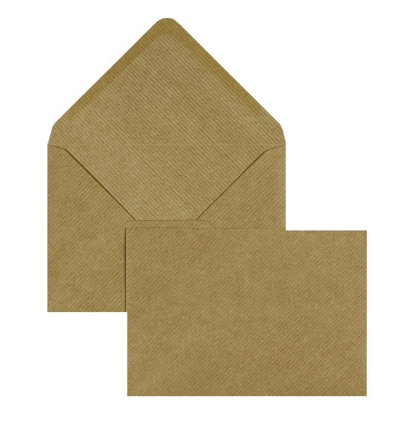 enveloppes colorées marron 133 x 184 mm | 100 g/m² côtelé | sans fenêtre | fermeture gommée | rabat pointu | 100 pièces
