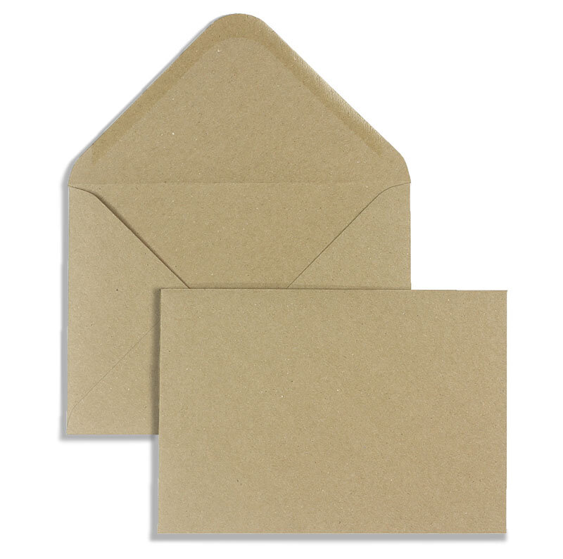 enveloppes colorées marron 133 x 184 mm | 120 g/qm recycling | sans fenêtre | fermeture gommée | rabat pointu | 100 pièces